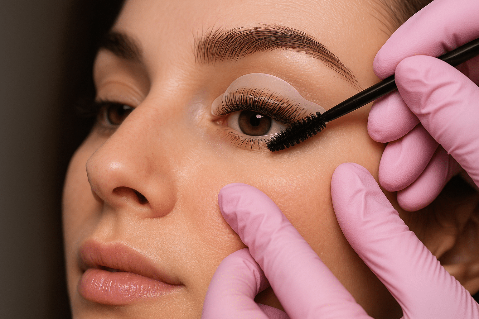 le rehaussement de cils et la teinture